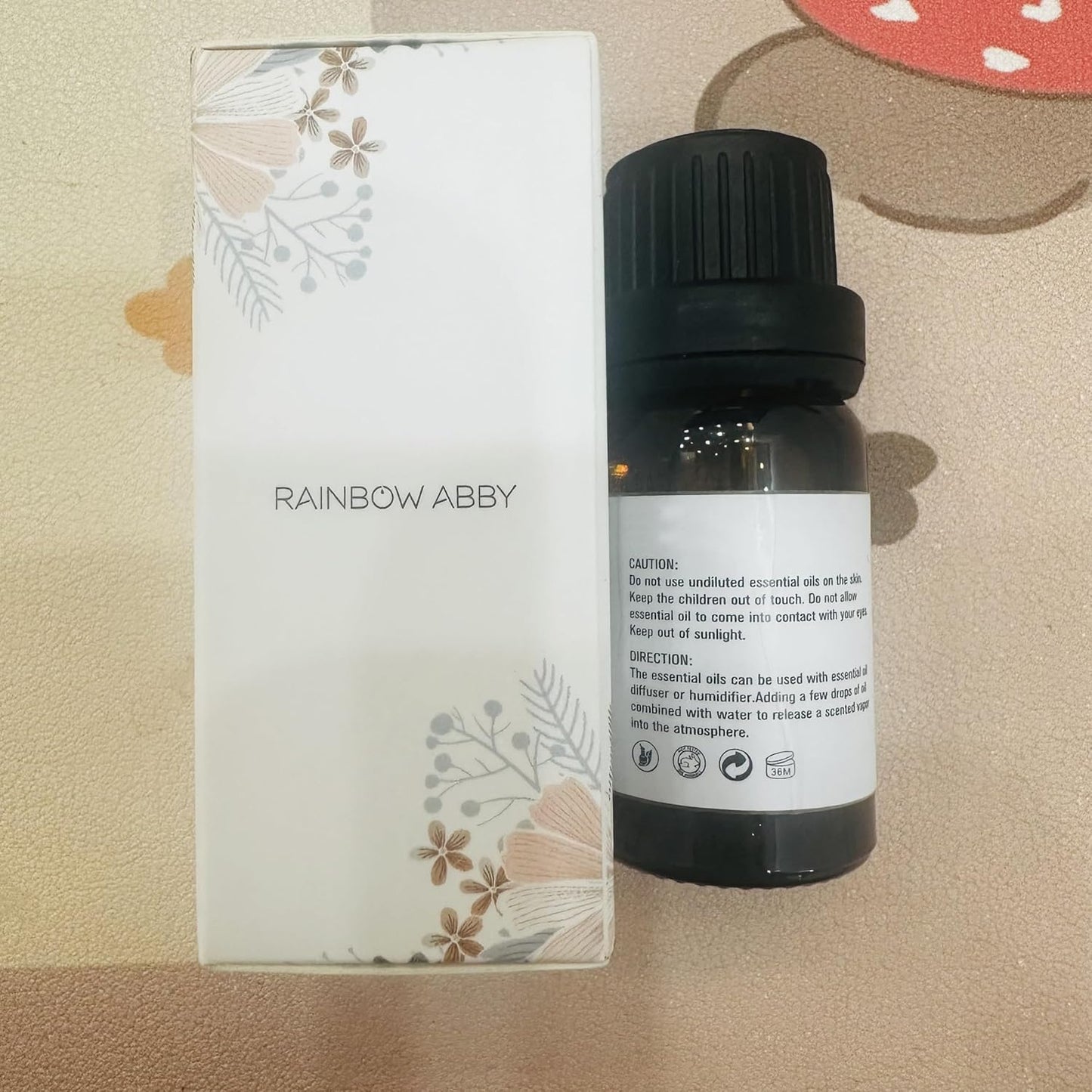 Rainbow Abby Vanilla Essential Oil 100% Pure Organic Plant Natural Flower Essential Oil for Diffuser, Message, Skin Care, Sleep - 10ML