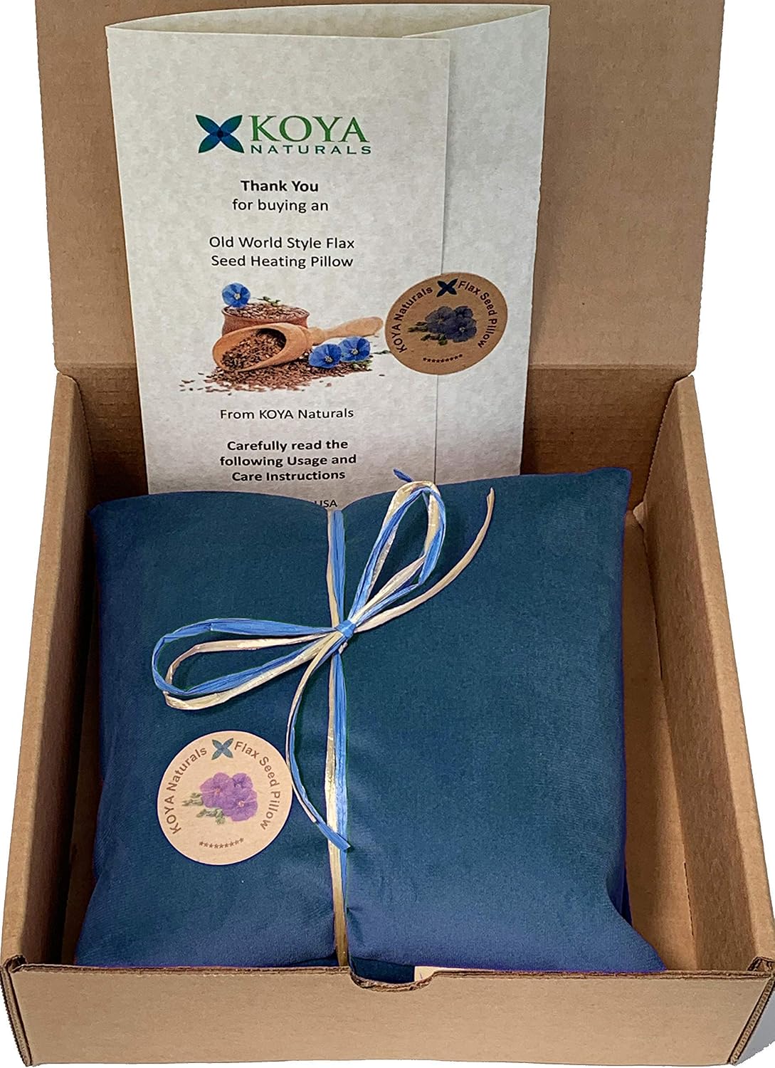 KOYA Naturals Soft Velvet Flax Seed Pillow with Lavender- Microwave Heating Pad – Microwavable Moist Heat Pack – for Neck, Muscle, Joint, Stomach Pain, Menstrual Cramps (Turquoise)