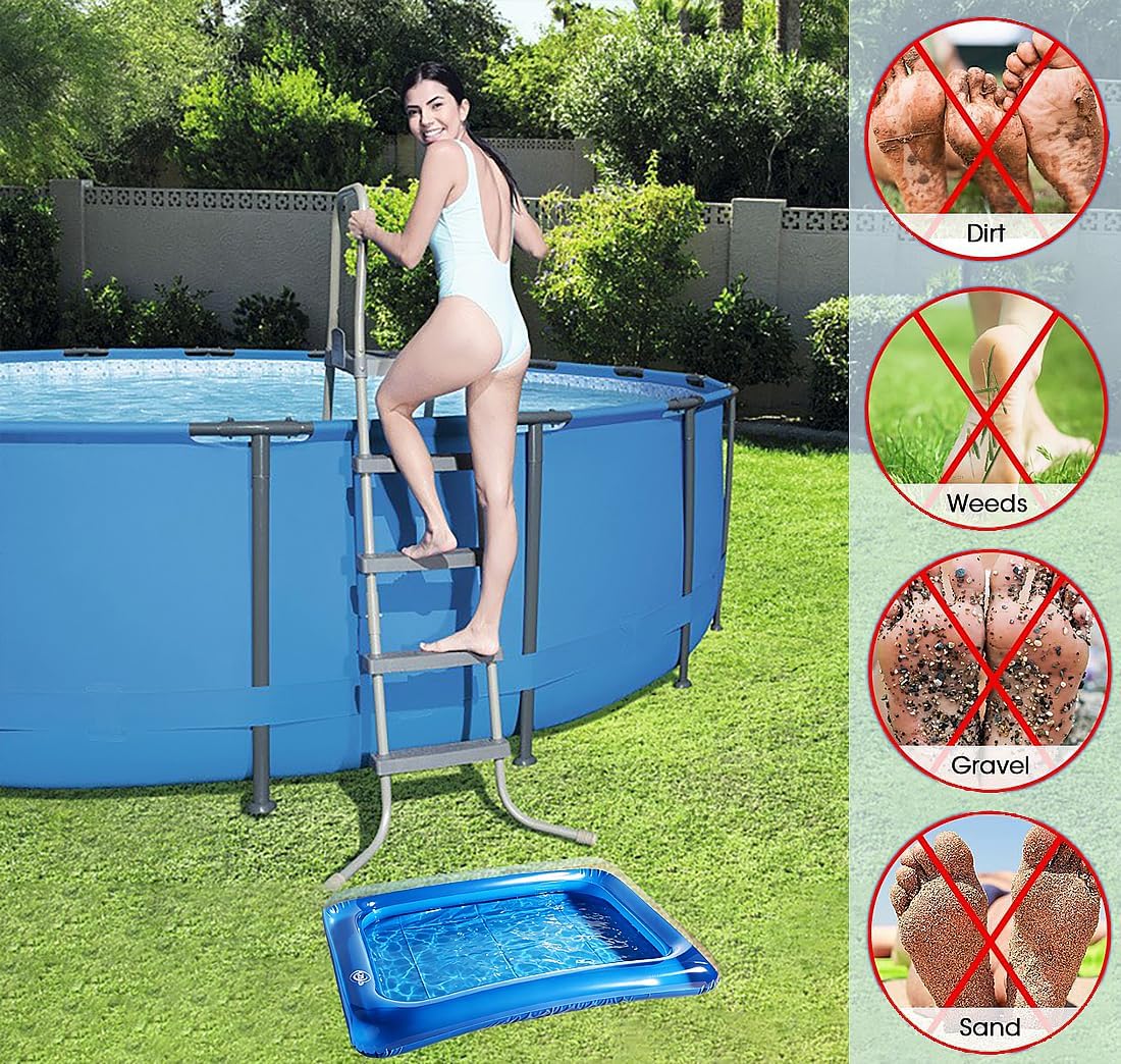 Inflatable Pool Foot Bath Basin, Portable Foot Soaking Bath Basin with Pump, Small Inflatable Pool for Pools Entry Ladder Above Ground Swimming Pools Clean Feet Pedicure Supplies