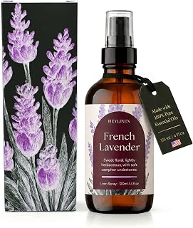 French Lavender Linen Spray | Sleep Aromatherapy Made with Lavender Essential Oil | Fabric Freshener for Beddings Pillows Towels and Bedroom | 4 fl oz