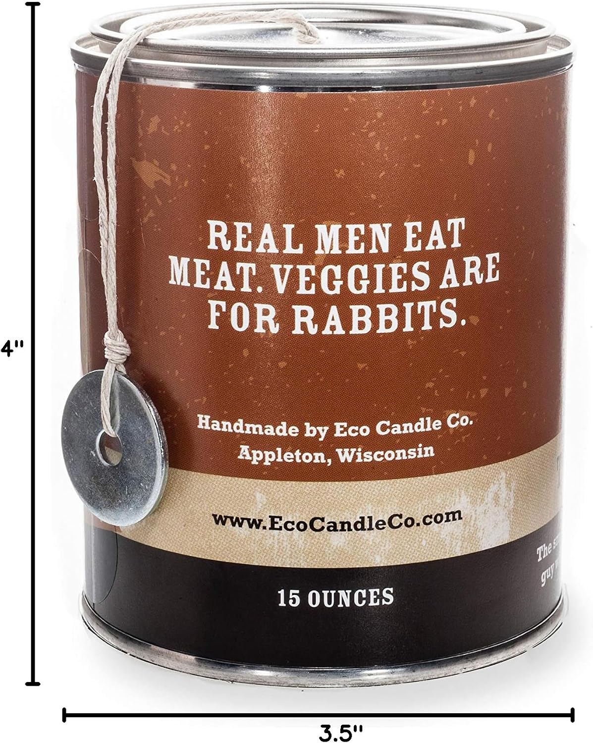 ECO CANDLE CO. The Mandle Soy Candle for Men - Scents of Hickory Smoked Bacon - The Carnivore, 15 oz. Paint Can - 100% Soy Wax, No Lead, Hand Poured, Phthalate Free, Made from Midwest Grown Soybeans