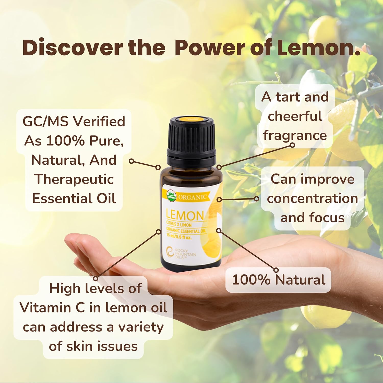 Organic Lemon Essential Oil 15ml