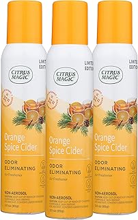 Citrus Magic Limited Edition Natural Odor Eliminating Air Freshener Spray, Orange Spice Cider, 3-Ounce, Pack of 3