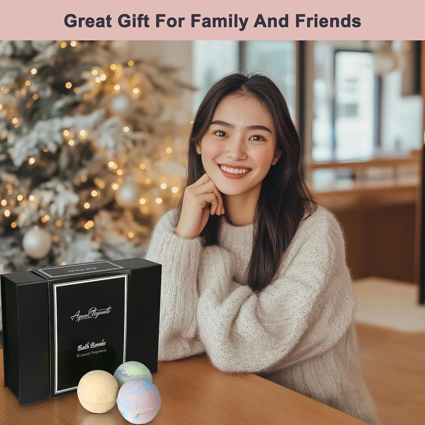 Aqua Elegante Luxury Bath Bombs for Women - Gift Set of 12 Large Bathbombs with Essential Oils, Shea Butter, Coconut Oil - No Stain, Natural, Vegan, Moisturizing Spa Present for Mom, Wife, Girlfriend