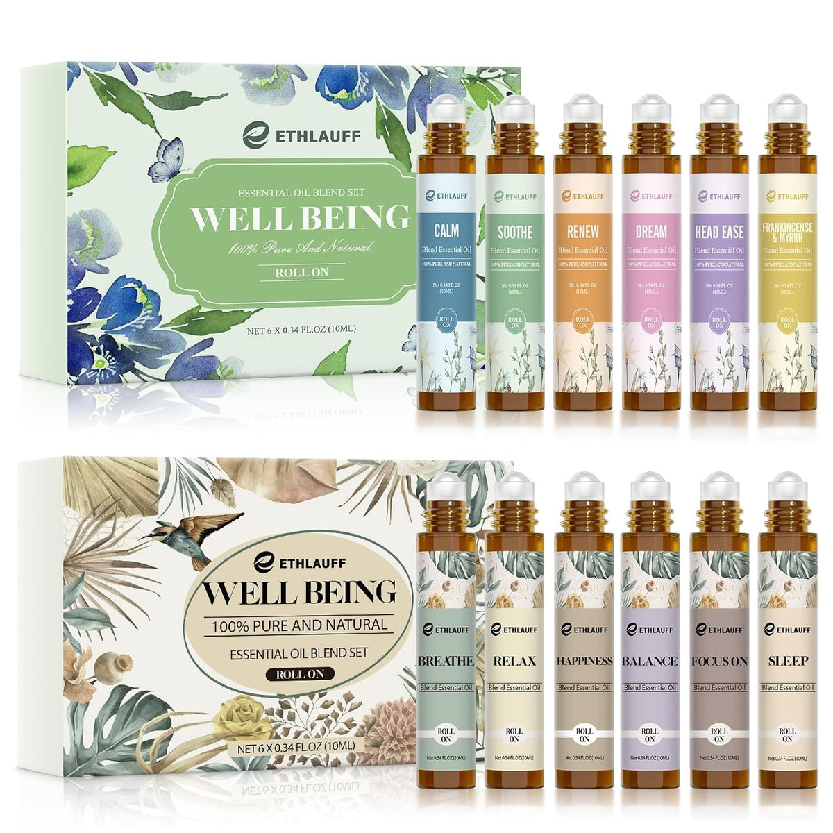 Essential Oils Roll On Set 12 Pack -(Calm