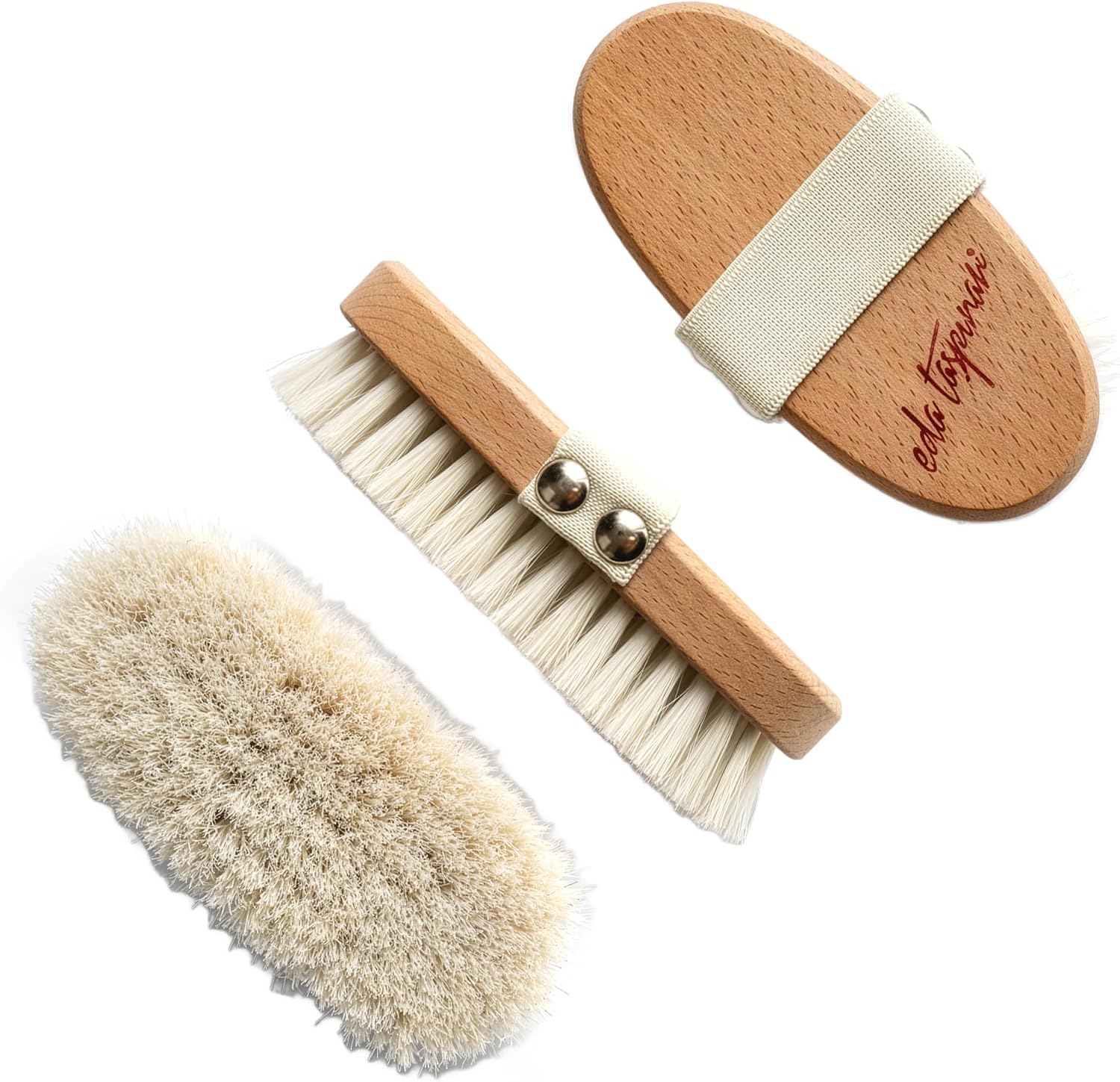 EDA Taspinar Professional Dry Brush for Body I Natural Horse Hair Bristle, Exfoliating, Lymphatic I Drainage, Cellulite, Circulation I No Shedding Spa Quality
