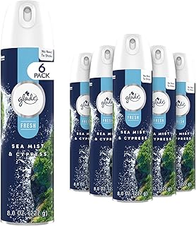 Glade Air Freshener Room Spray, Sea Mist & Cypress, Odor Fighting to Deliver Long Lasting Freshness, 8 Oz, 6 Count