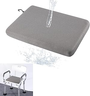 Shower Seat Cushion, Bath Chair Cushion, Bathtub Cushion for Soaking Tub, Non Slip Pad, Shower Safety Mat, Sauna Seat Cushion (Grey)