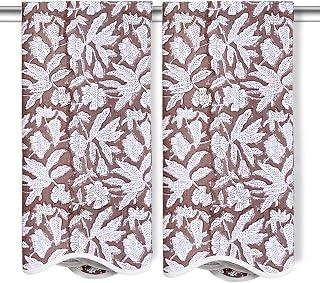 Ridhi Block Print Oak Brown Cotton Spa/Beach Towel 27"x54" Set of 2 Handmade Beach Towel, Quick Dry Turkish Style Bath, Soft Absorbent Luxury Towel for Home, Gym & Spa, Hair Drying