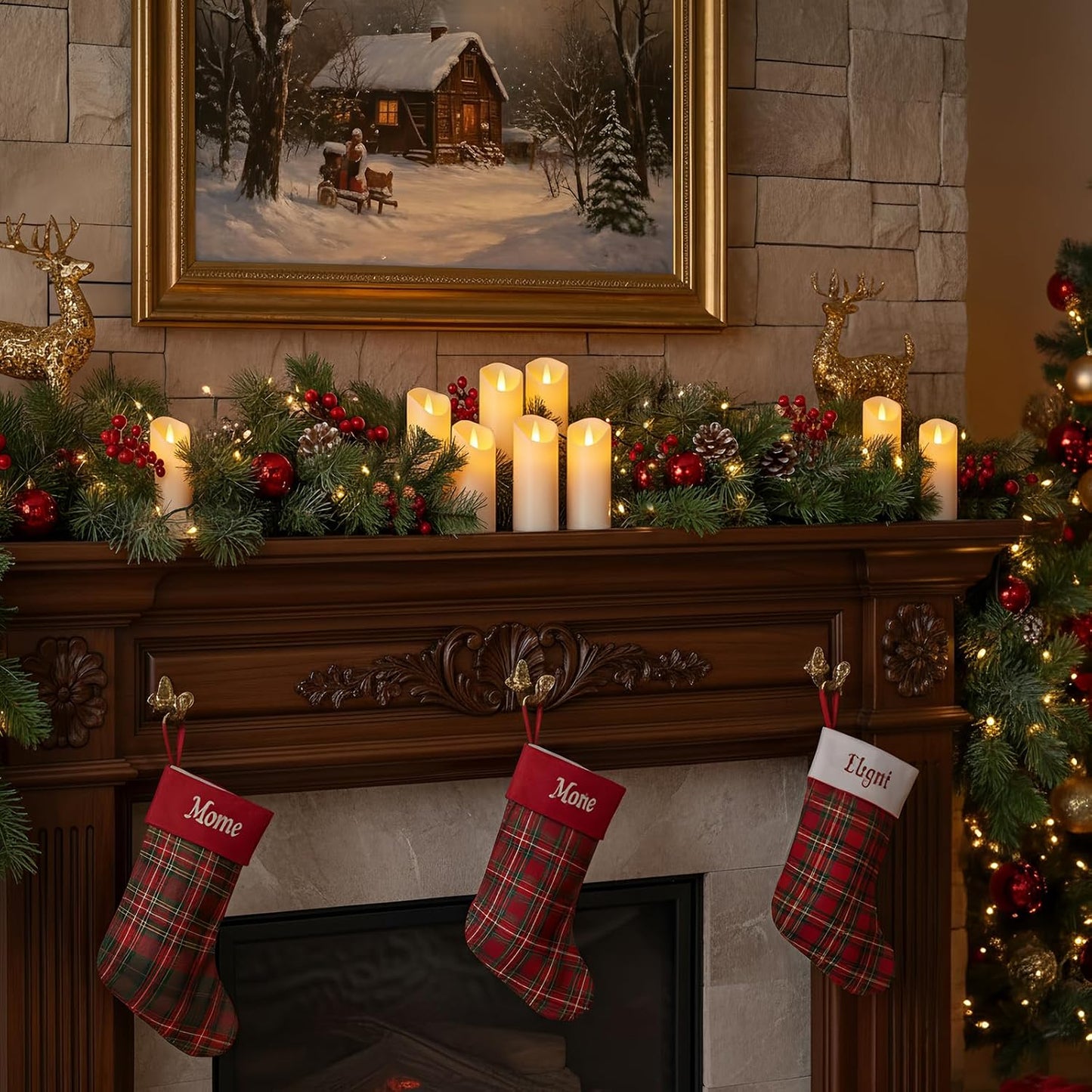 Homemory Flameless Candles, LED Battery Operated with Remote Timers, Electric Fake, Made of Frosted Plastic, Won't Melt, Ivory, Set of 9