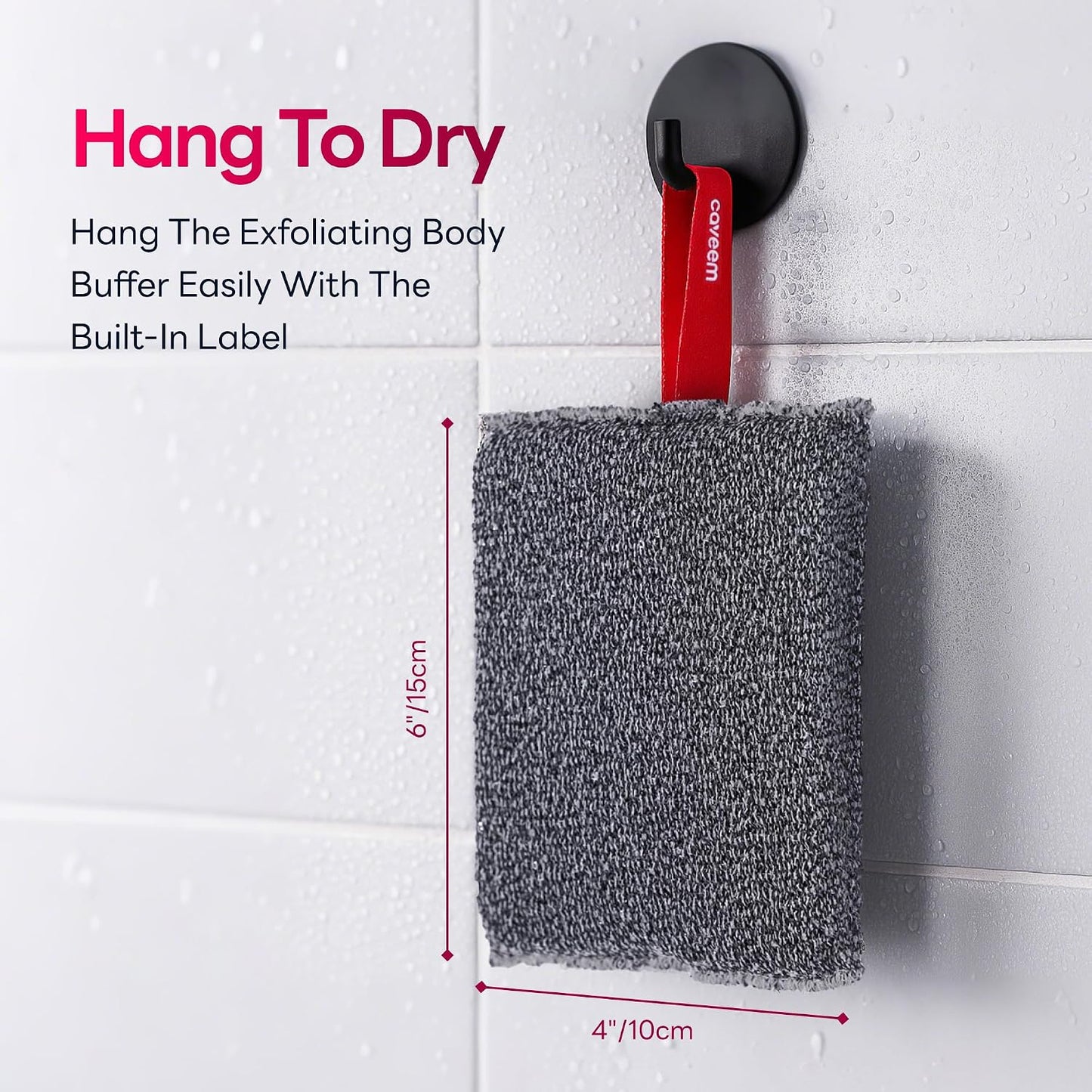 Caveem Exfoliating Body Scrubber, Rough Exfoliation Body Exfoliator Sponge for Remove Dead Skin, Body Exfoliating Sponges, Bath and Body Exfoliate Buffer, Mens and Womens Sponge for Shower (2 Pack)