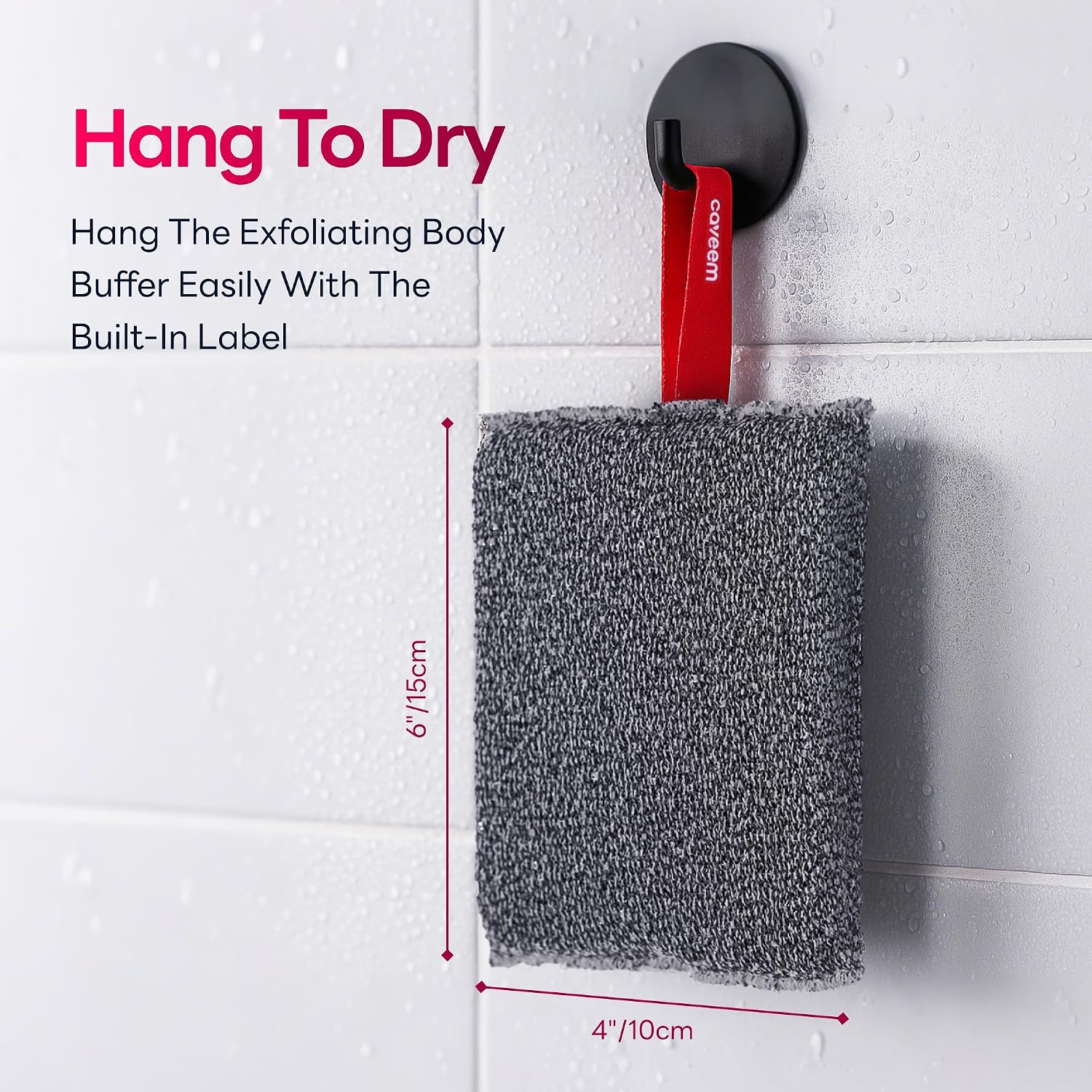 Caveem Exfoliating Body Scrubber, Rough Exfoliation Body Exfoliator Sponge for Remove Dead Skin, Body Exfoliating Sponges, Bath and Body Exfoliate Buffer, Mens and Womens Sponge for Shower (2 Pack)