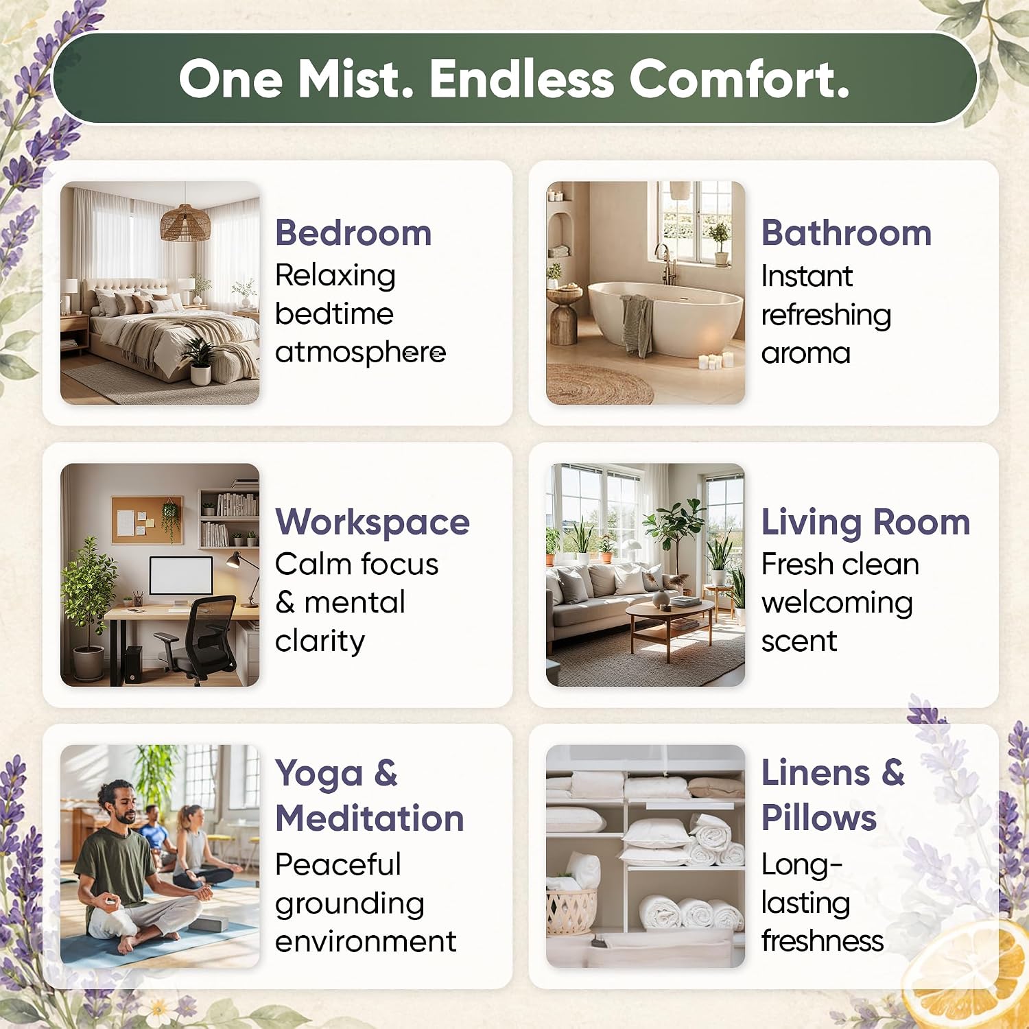 Aiye Essentials Lavender Lemon Room & Linen Spray, Non‑Toxic Essential Oil Aromatherapy Mist for Home & Bedding, 4 fl oz