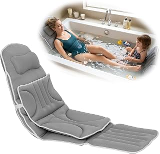 Upgraded Full Body Bathtub Pillow – 6D Air Mesh Bathtub Cushion with 168 Suction Cups for Neck, Back & Shoulder Support – Thick Quick-Dry Mesh Foam for Home Bathtub