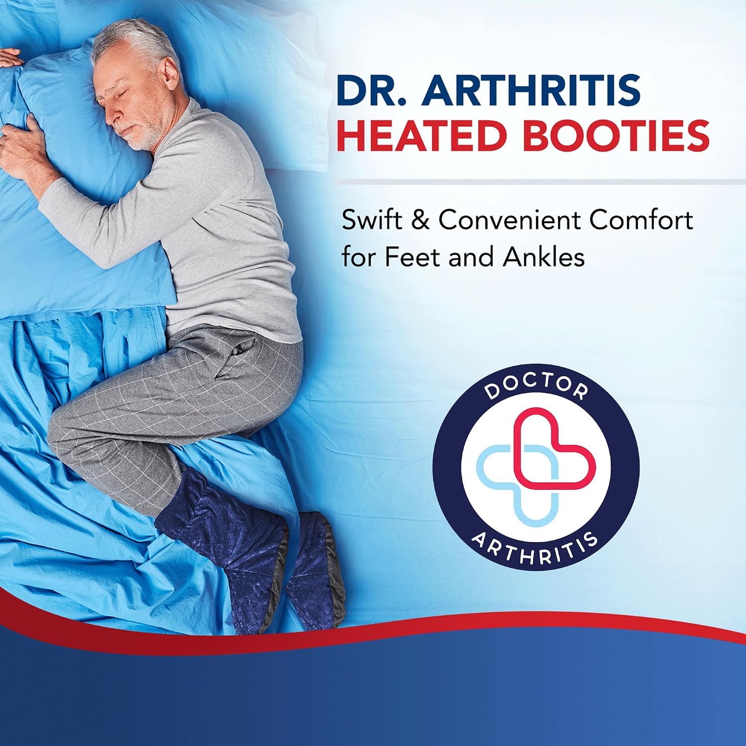 Dr. Arthritis Doctor Developed Heated Booties Foot Warmers for Women Men,Feet Foot Warmer Booties and Handbook Ankle & Feet Warmers (Blue)