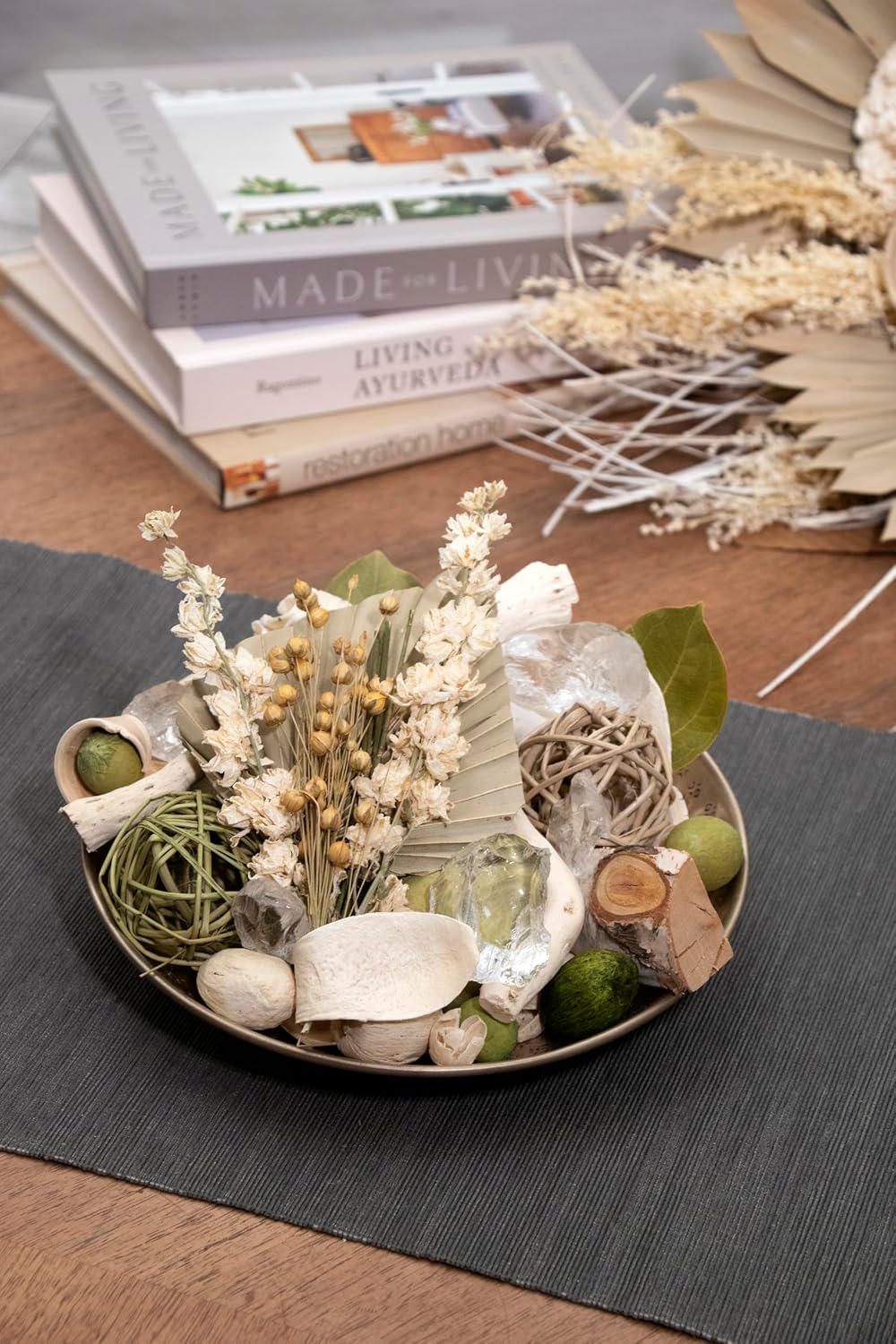 ANDALUCA Maison Box Fragrance Potpourri Decorative Vase & Bowl Filler Home Décor (Palm & Cedar)