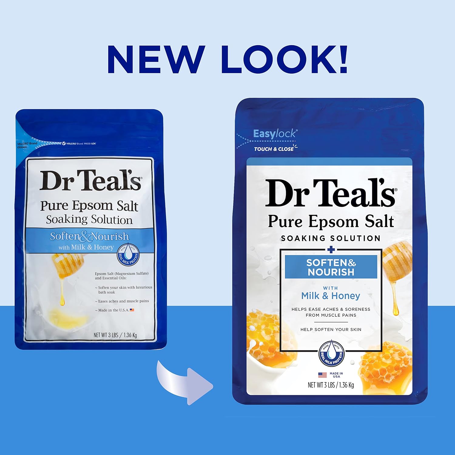 Dr Teal's Foaming Bath with Epsom Salt, Shea Butter & Almond, 34 fl oz (Pack of 4) + Dr Teal's Epsom Salt Soaking Solution, Milk and Honey, 48 Oz