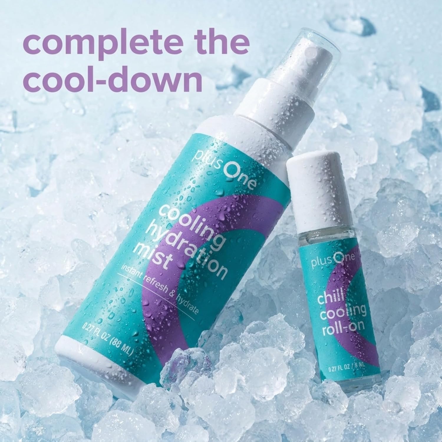 plusOne Chill Cooling Roll-On – Instant Hot Flash Support with Peppermint, Menthol & Ashwagandha – Aromatherapy Essential Oil Blend for Cooling Refreshment - 0.33 fl oz (2 Pack)