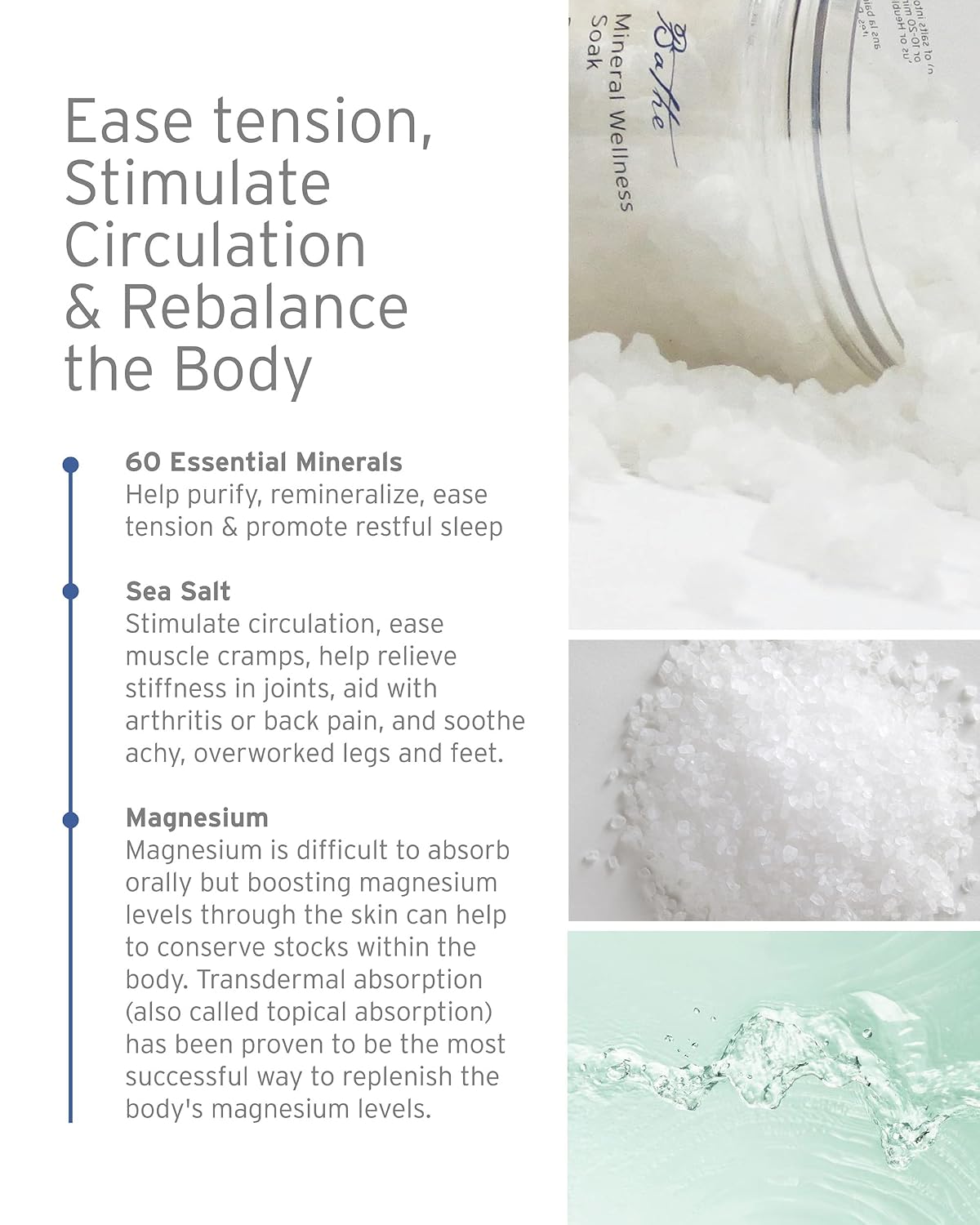 Kerstin Florian Mineral Wellness Soak with Magnesium | Concentrated Bath and Shower Salts to Sooth & Relieve Tired Muscles | Natural Minerals Detoxify The Body & Soften Skin (16 fl oz)