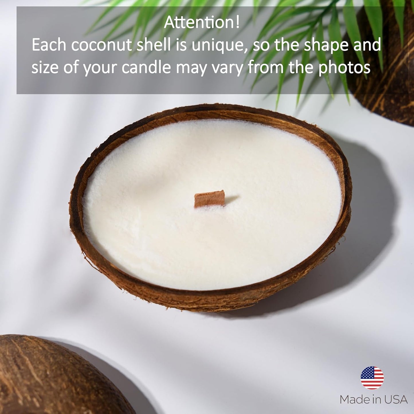 – Scented Candles Clearance | Coconut Shell Soy Wax Candle with Wooden Wick | Candles for Home Décor | Gift Idea for Women (1, Coconut)