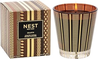 NEST New York Scented Classic Candle, Hearth - 8.1 oz - Up to 60-Hour Burn Time - Reusable Glass Vessel