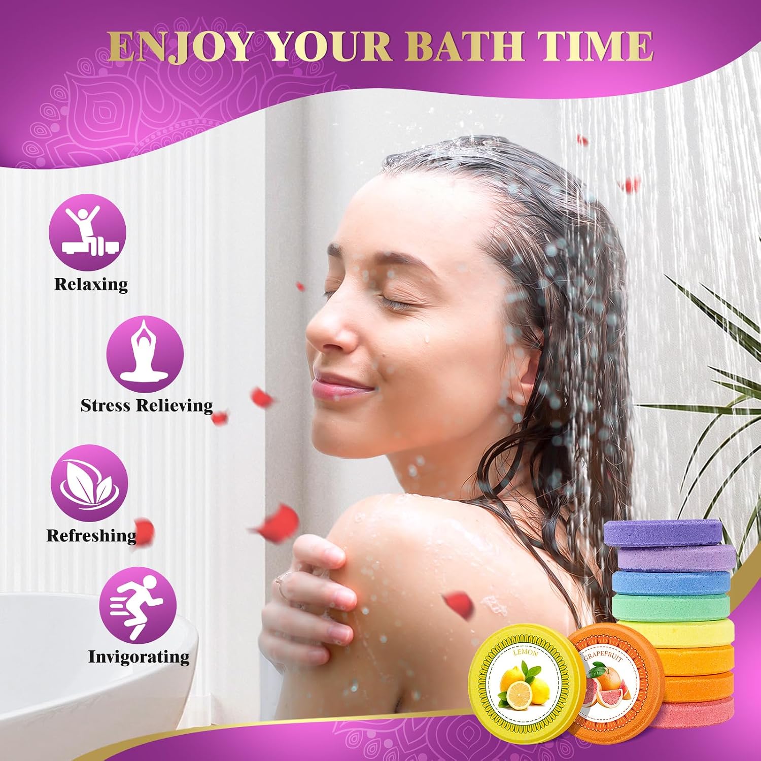 Qivatex Shower Steamers Aromatherapy, SPA Relaxation Shower Bombs for Women | Great Birthday Gifts for Women, Mom, Wife, Sister and Teen girls. Ideal Present for Christmas and Daily Relaxation