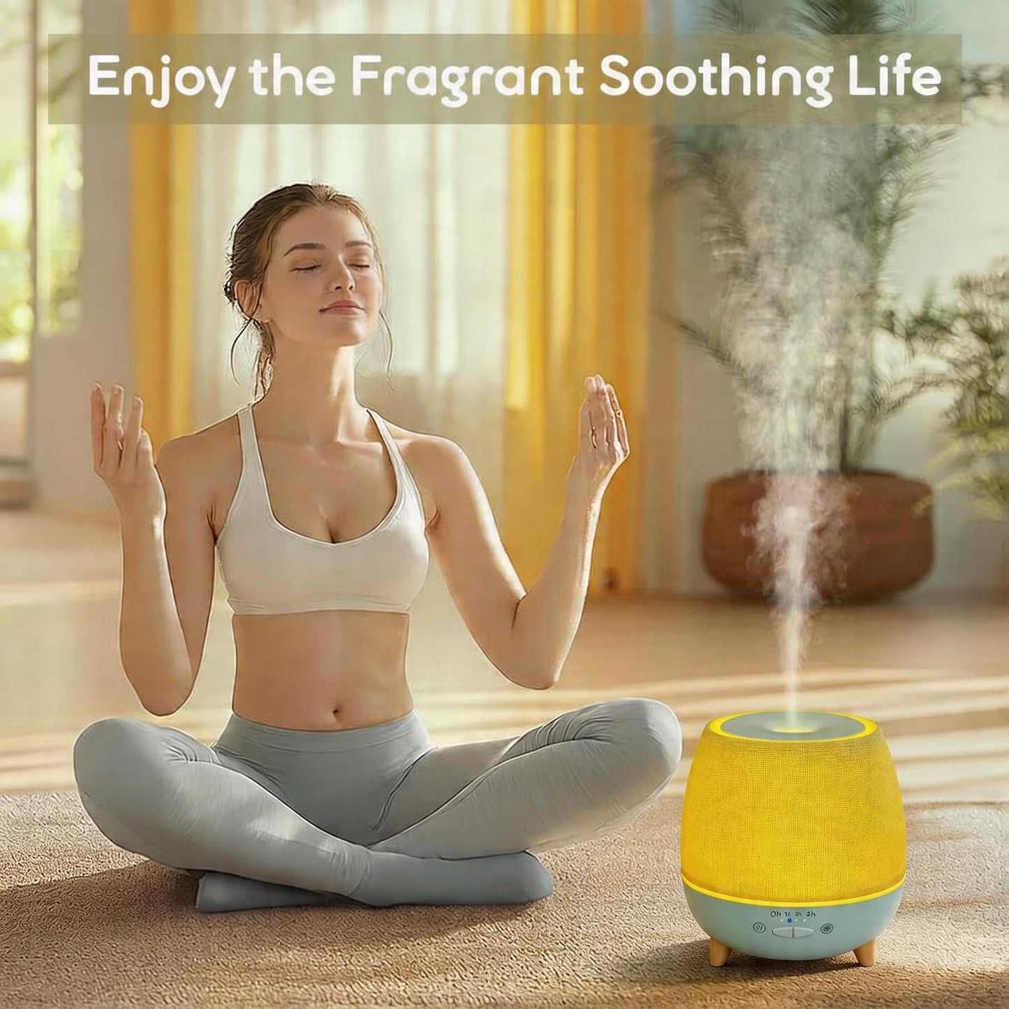 Essential Oil Diffuser 200ml with Fabric Cover and Night Lamp | Ultrasonic Aroma Diffuser | Humidifier w Lights | Room Decor | Small Humidifier for Bedroom,Quiet Diffuser for Hotel spa