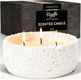 Viyffo 20oz Large White Scented Candle – Vanilla Dreamscape, 3 Wick Non Toxic Soy Candles in Matte Ceramic Jar, Perfect for Luxury Home Fragrance, Elegant Room Décor & Premium Gift for Women