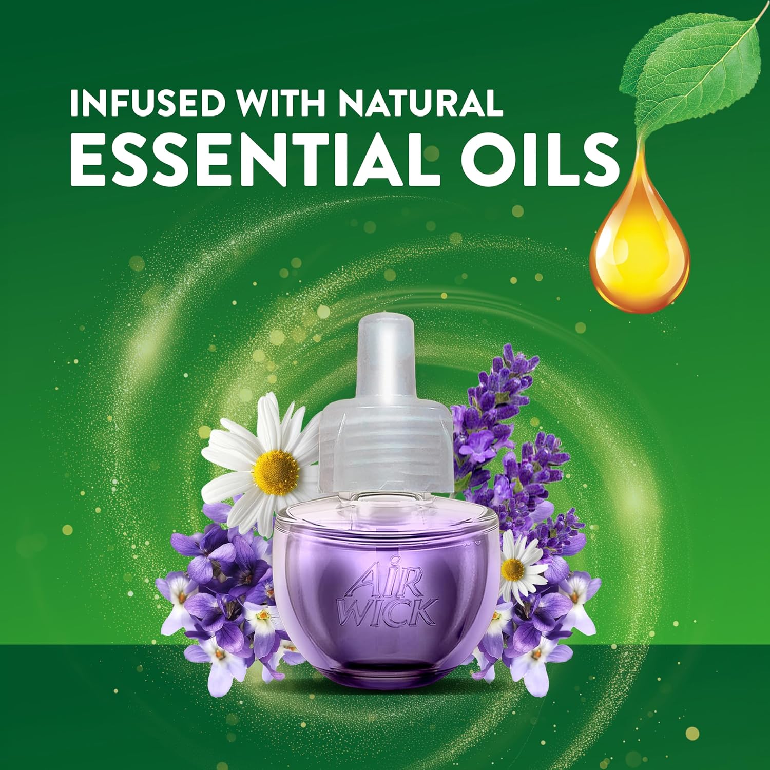 Air Wick Plug in Scented Oil Refill, 10ct, Lavender & Chamomile, Air Freshener, Essential Oils, Eco Friendly