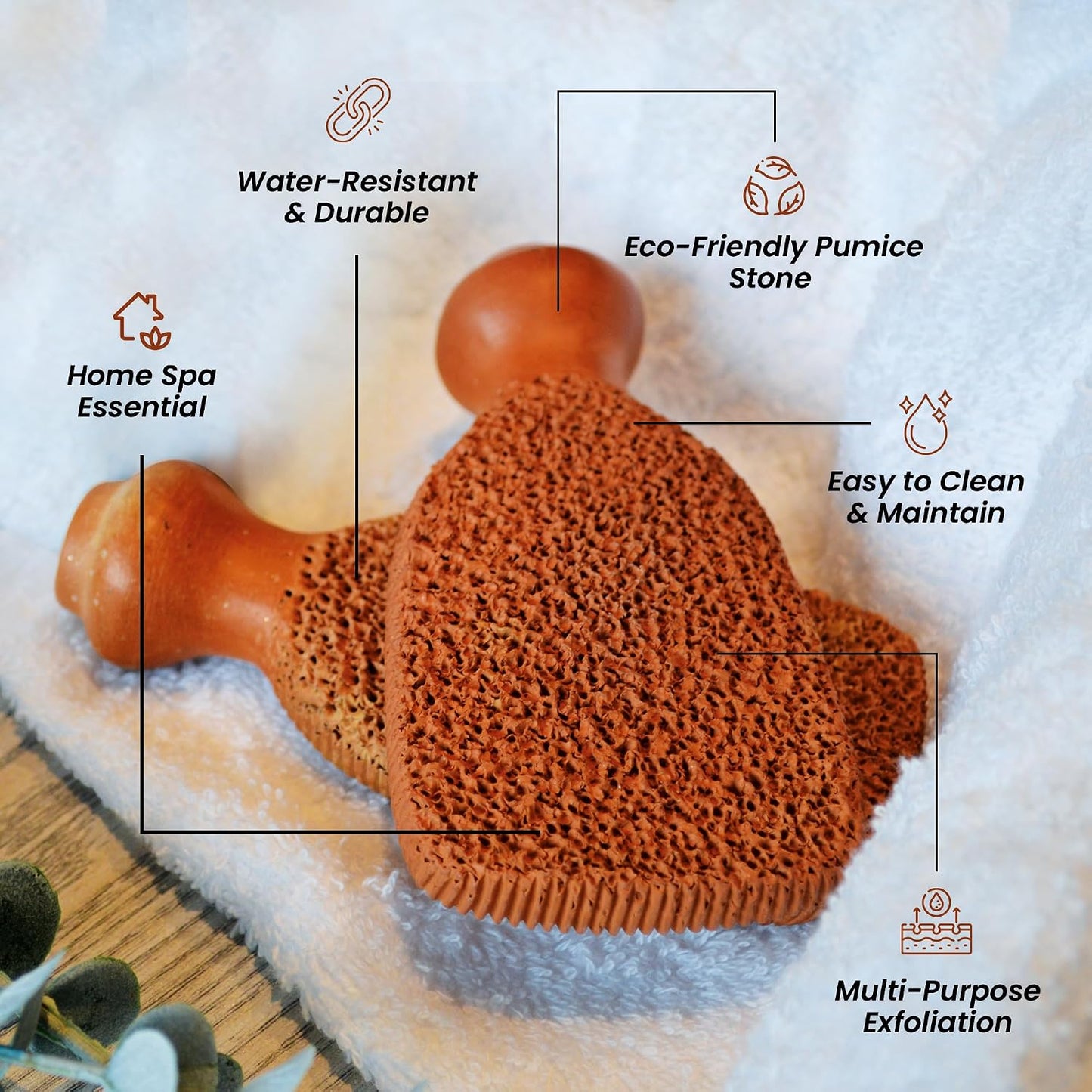 POHS Rectangular Pumice Stone – Callus Remover & Exfoliator for Feet & Body, Foot Scrubber for Shower, Natural Pumice Stone for Smooth Skin