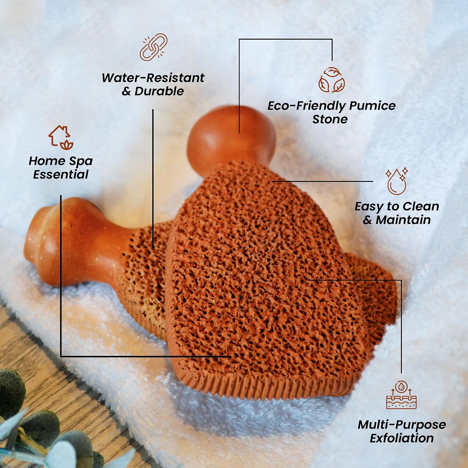 POHS Rectangular Pumice Stone – Callus Remover & Exfoliator for Feet & Body, Foot Scrubber for Shower, Natural Pumice Stone for Smooth Skin
