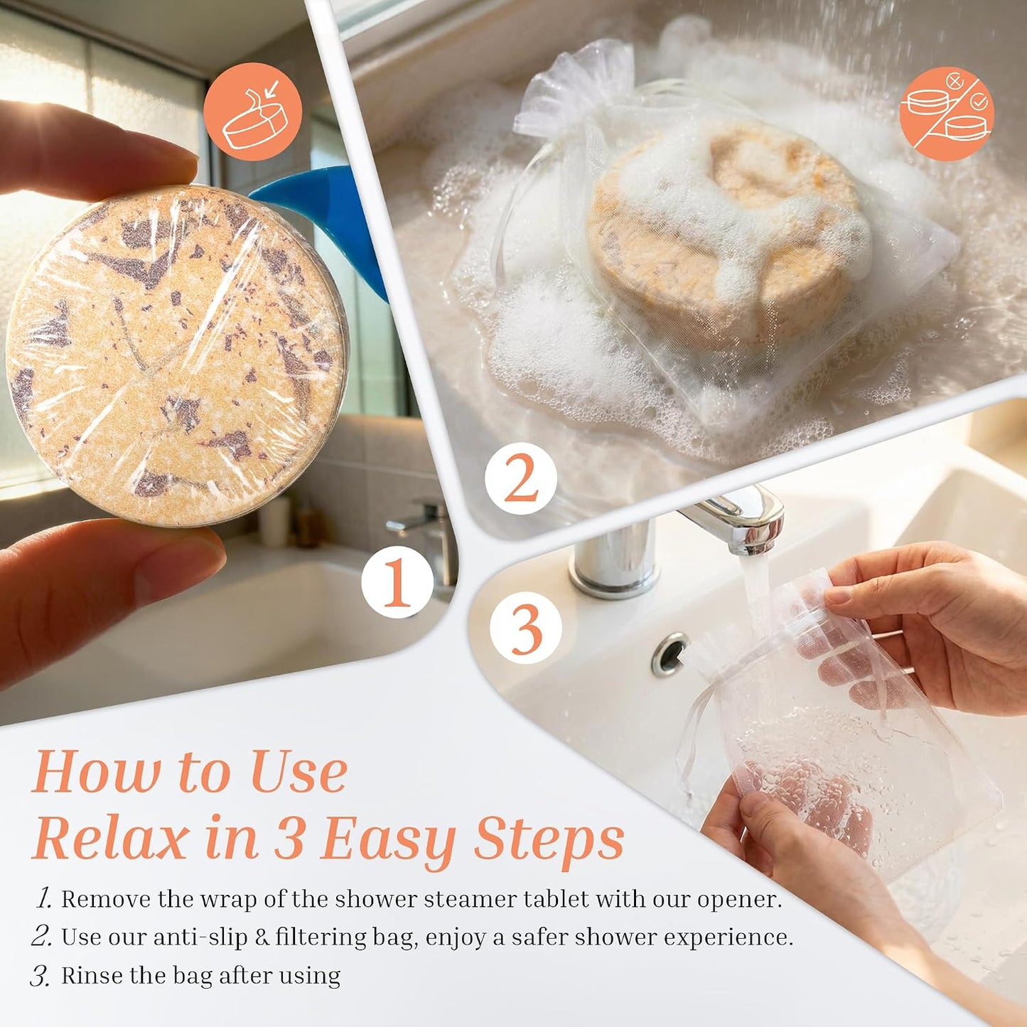 Shower Steamers Aromatherapy 8 Pack, Pastel Garden Style | Natural Essential Oil Shower Bombs, Self Care & Stress Relief, Birthday Gifts for Women and Men, Home Spa & Relaxation
