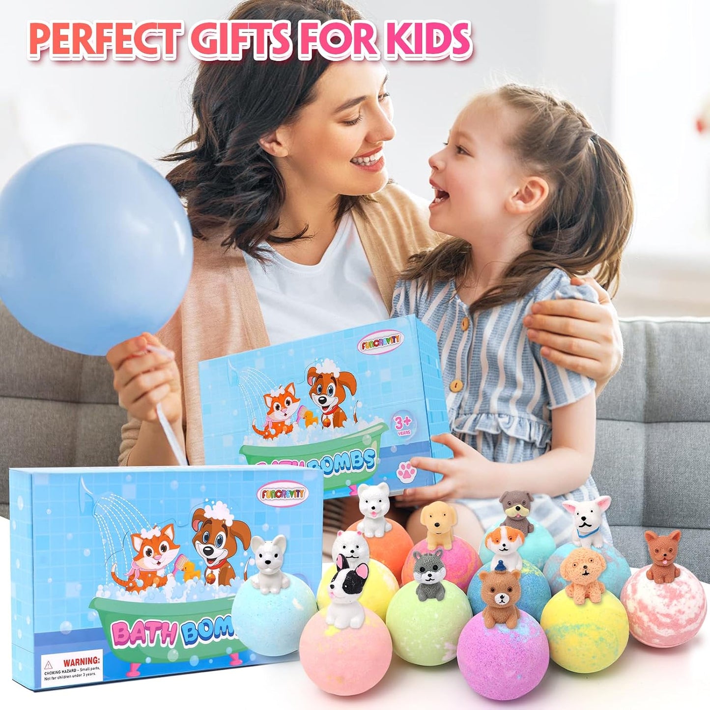Bath Bombs for Kids with Surprise Inside for Girls Boys Toddlers Organic Kids Bath Bombs with Toys Inside Ideal Birthday Christmas Gift Set