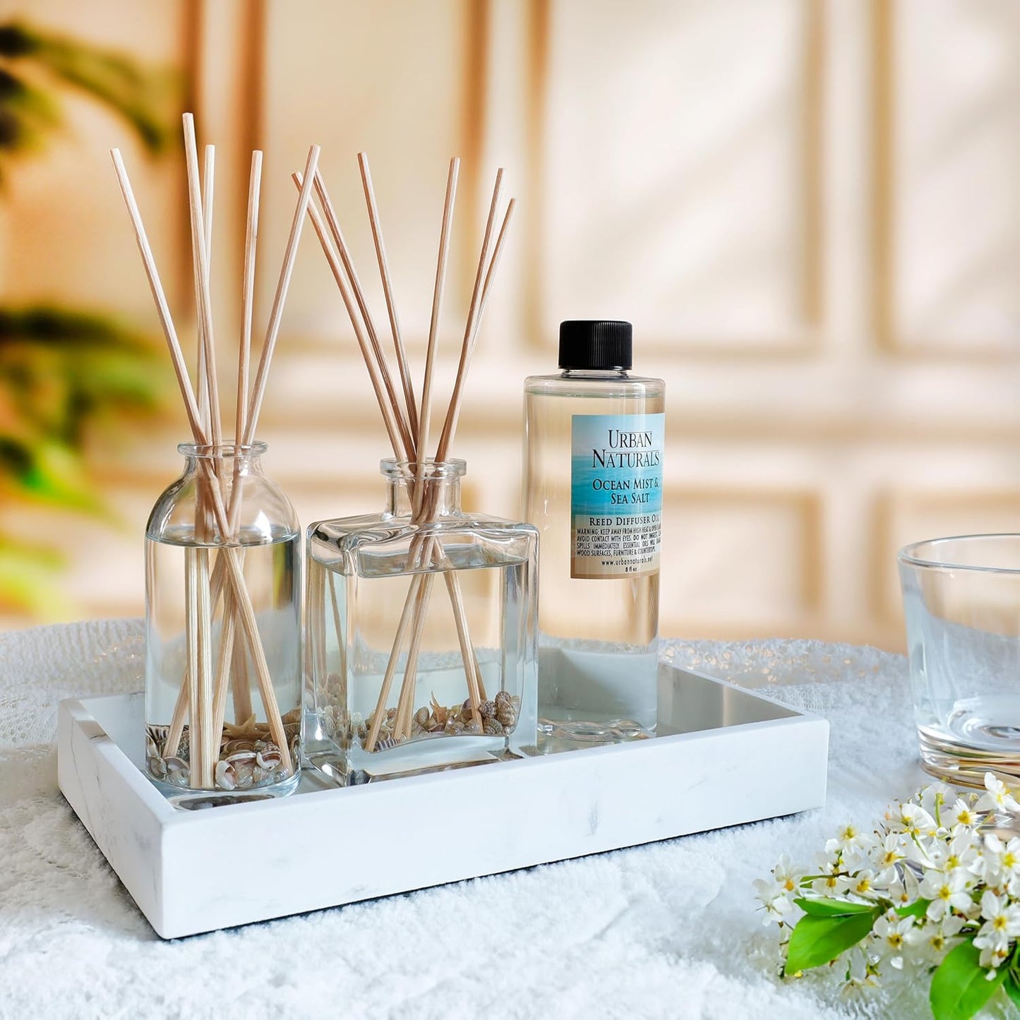 Urban Naturals Grapefruit Reed Diffuser Oil Set | with Bergamot Essential Oils & Tart Greens | Made in the USA