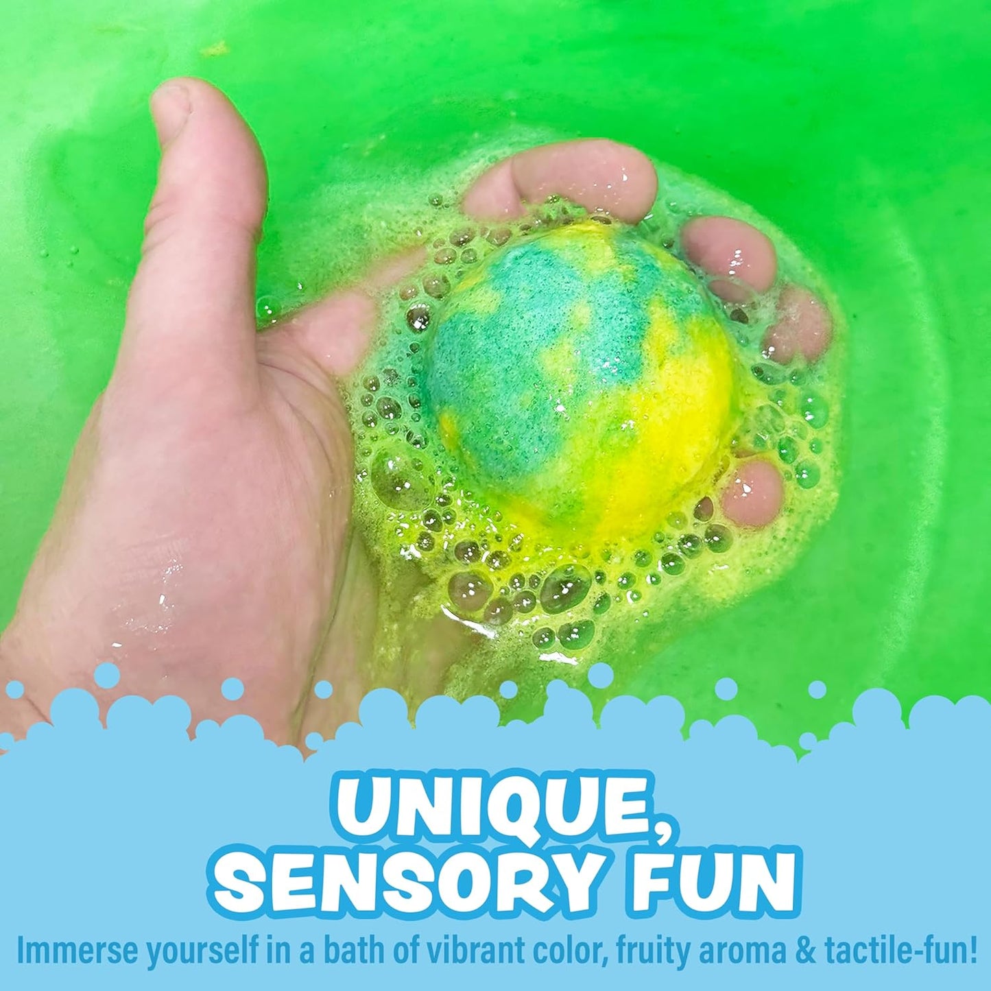 Tub Works® Jelly Bath Slime Bombs, 6 Pack | Bath Bombs for Kids That Turn Bath Water Into Colorful Jelly Slime | Nontoxic | Unique Kids Bath Bombs with Surprise Slime Texture | Sensory Fun Bath Toys