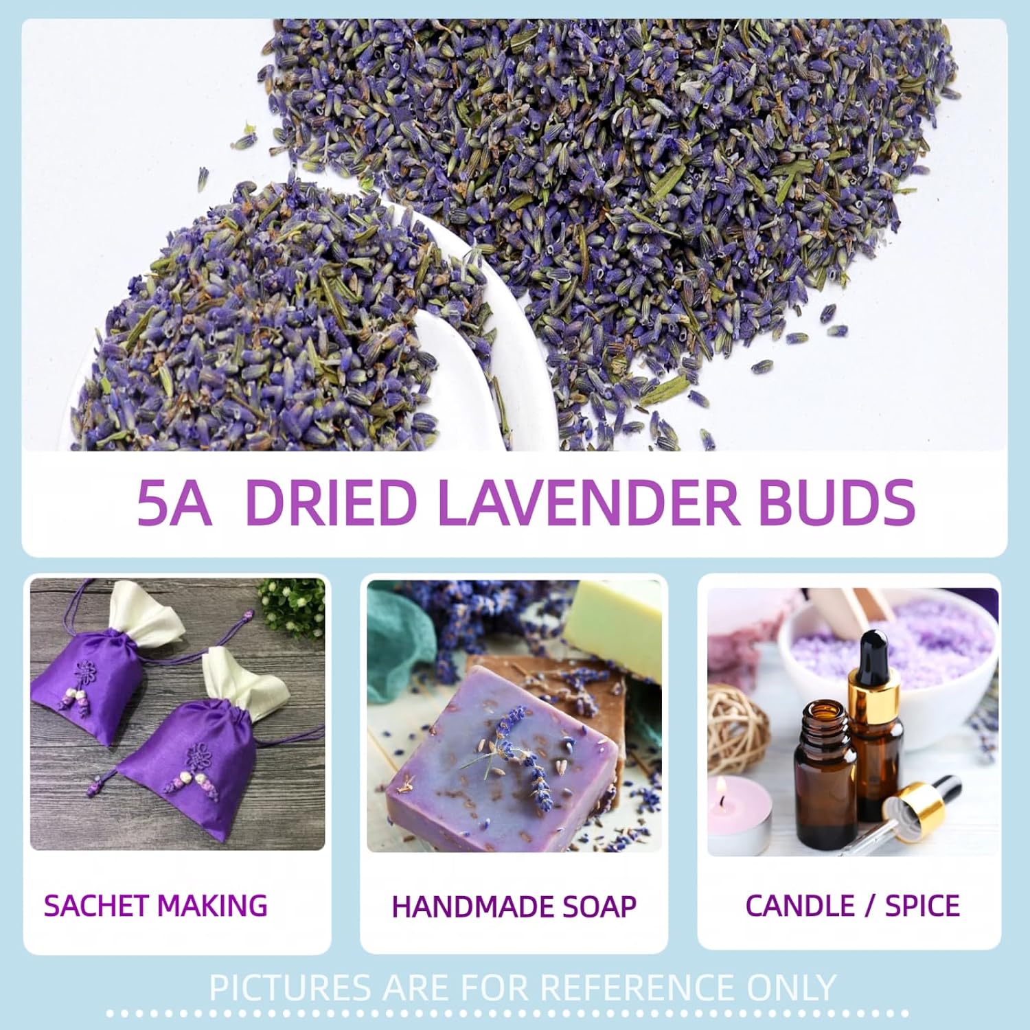 Dried Lavender Buds, Natural Lavender Flowers (7oz / 200g) for Weddings Parties Wardrobes Drawers Sachets Soap Making DIY Projects