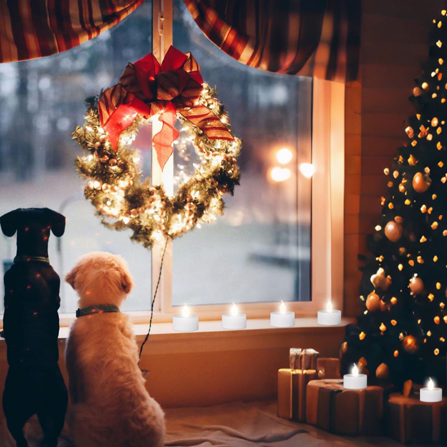 TSLVIC LED Battery Tea Light Candle - 100 Pack Flameless Candles Realistic and Bright Flickering Tealight Long Lasting 200 Hours for Holiday Celebration, Party, Home Decoration Warm White