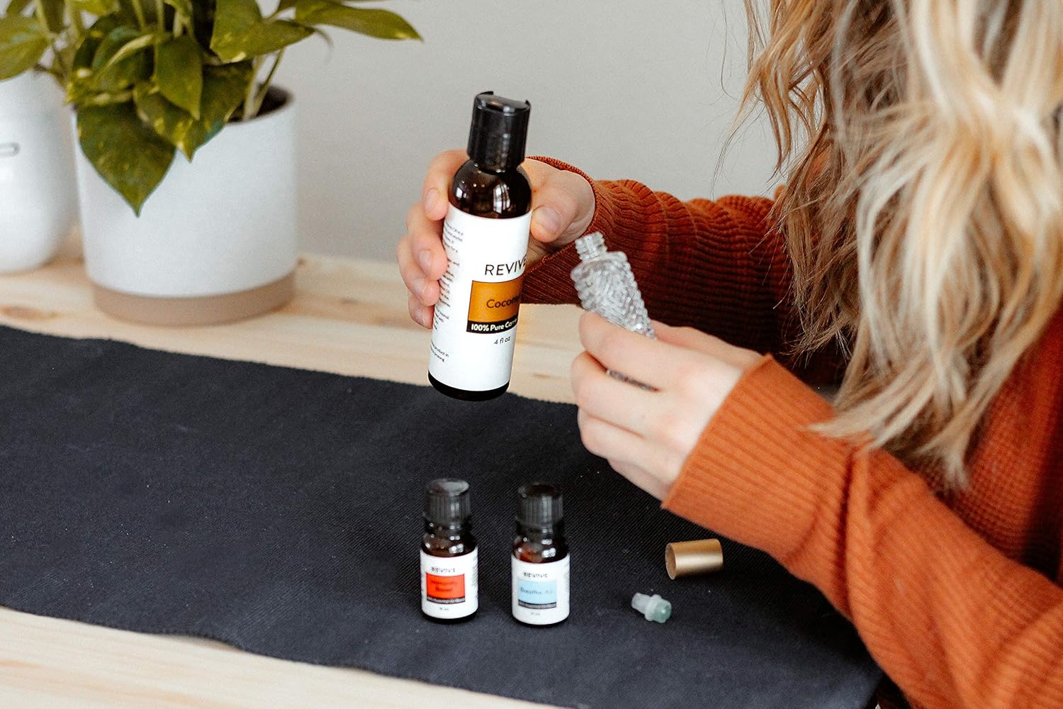 Fractionated Coconut Carrier Oil by REVIVEEO - 100% Pure Carrier Oil for Massage, Aromatherapy, Skin & Hair Care