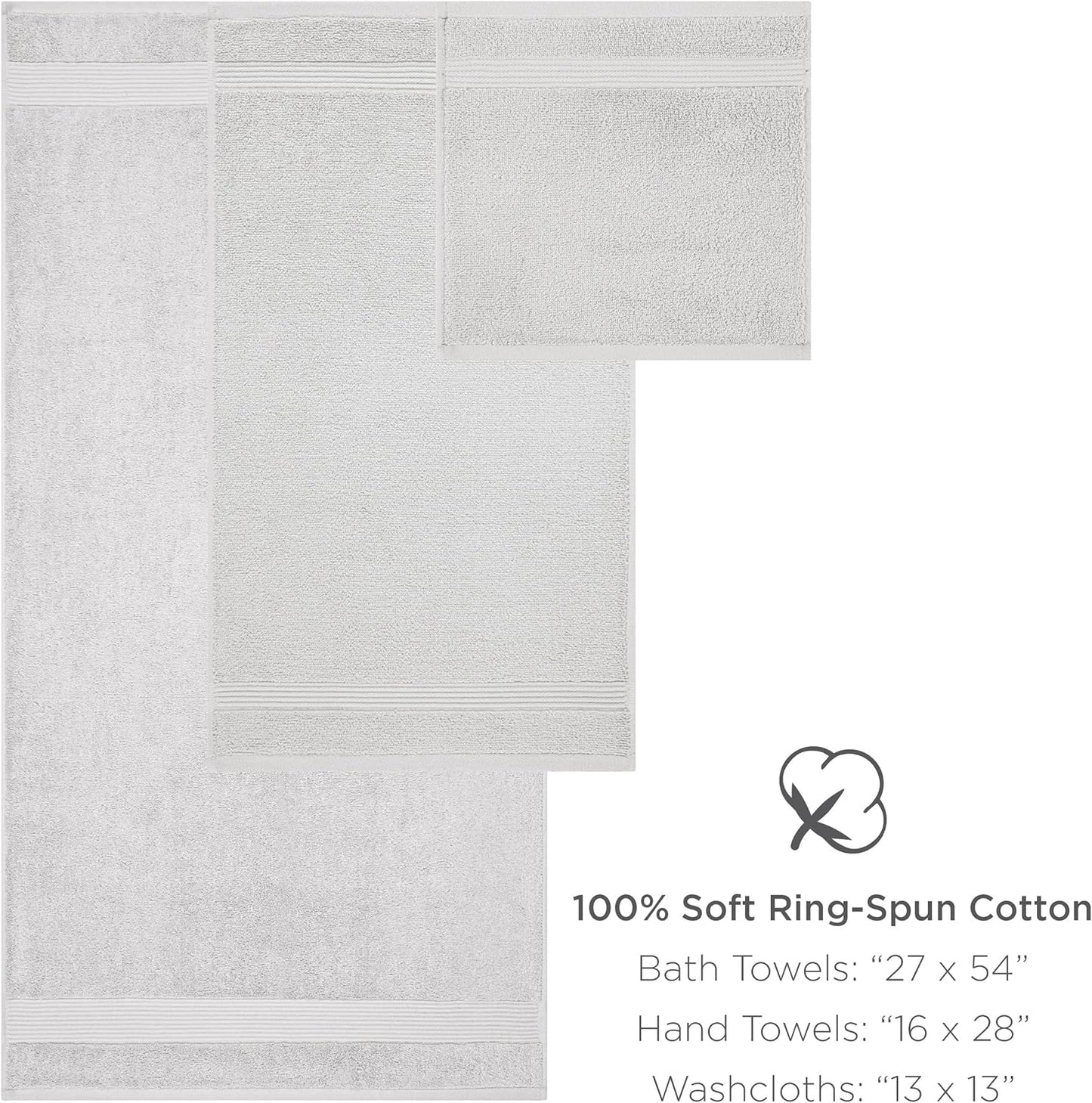 Arkwright Solid 6 Piece Bath Towel Set, 100% Cotton 600 GSM Soft Absorbent Bathroom Towels for Hotel, Spa or Vacation Rental, Latte Beige (2 Bath Towels, 2 Hand Towels, 2 Washcloths)