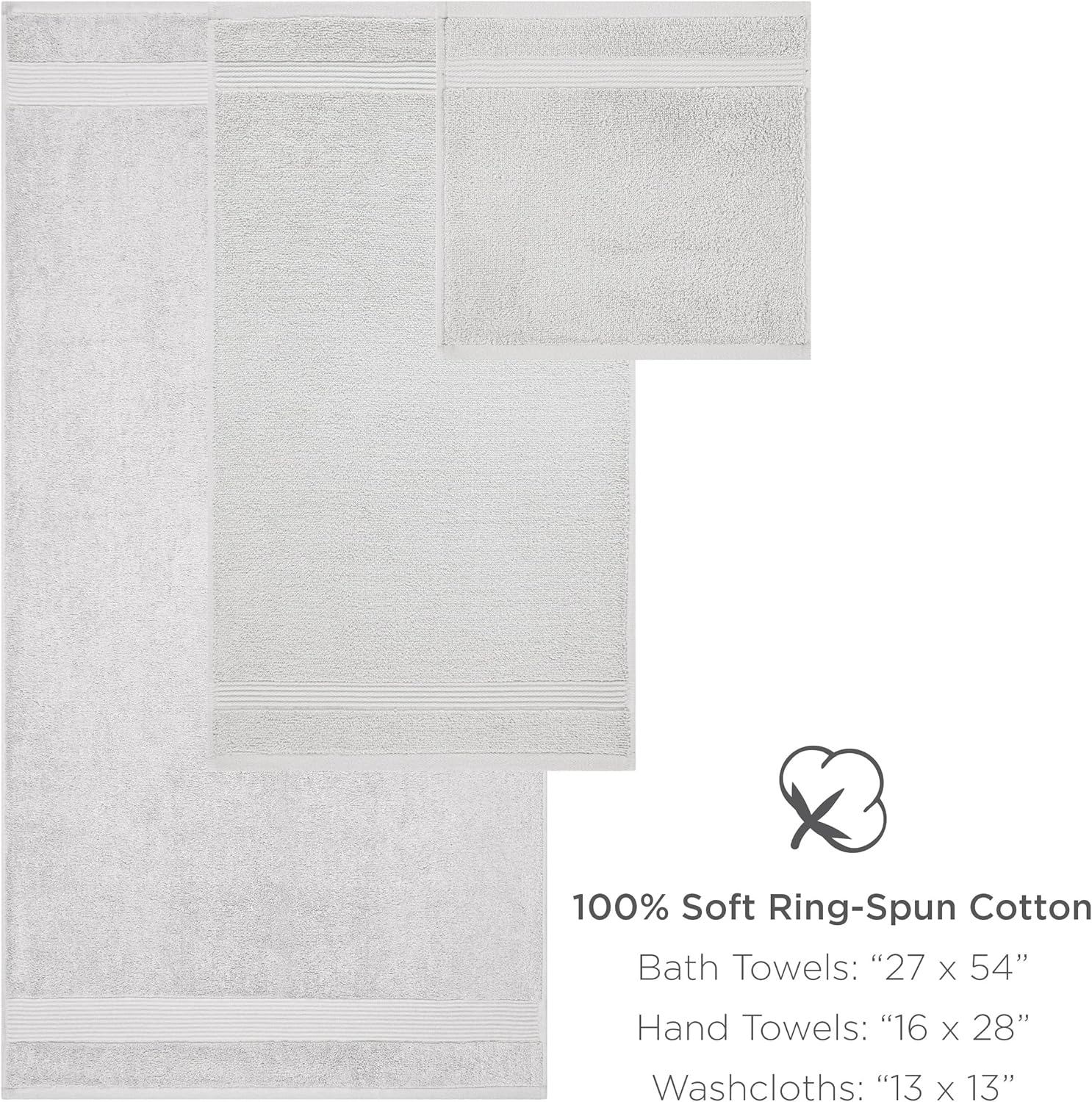 Arkwright Solid 6 Piece Bath Towel Set, 100% Cotton 600 GSM Soft Absorbent Bathroom Towels for Hotel, Spa or Vacation Rental, Latte Beige (2 Bath Towels, 2 Hand Towels, 2 Washcloths)