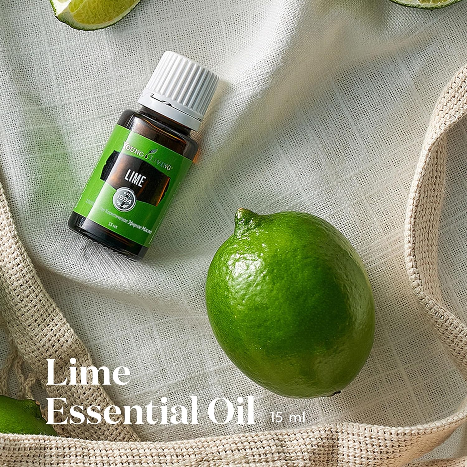 Young Living Lime Essential Oil 15 ml | Bright Citrus Aroma for Diffusers, Massage & Aromatherapy | Cold Pressed Lime Peel Botanical Oil | Fresh Zesty Fragrance | Seed to Seal Quality