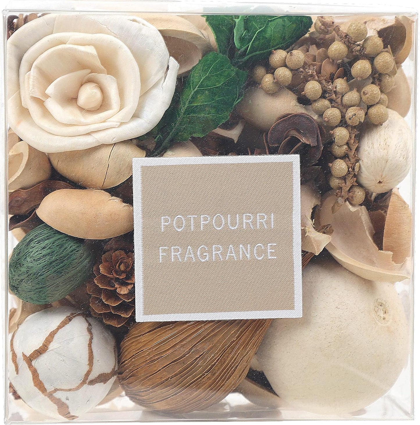 Qingbei Rina Spring Potpourri Dried Flowers,Peach Scented Decorative Potpourri Bowl Filler,Vase Filler,Home Fragrance Smell,Bathroom Decor,14 oz(White)