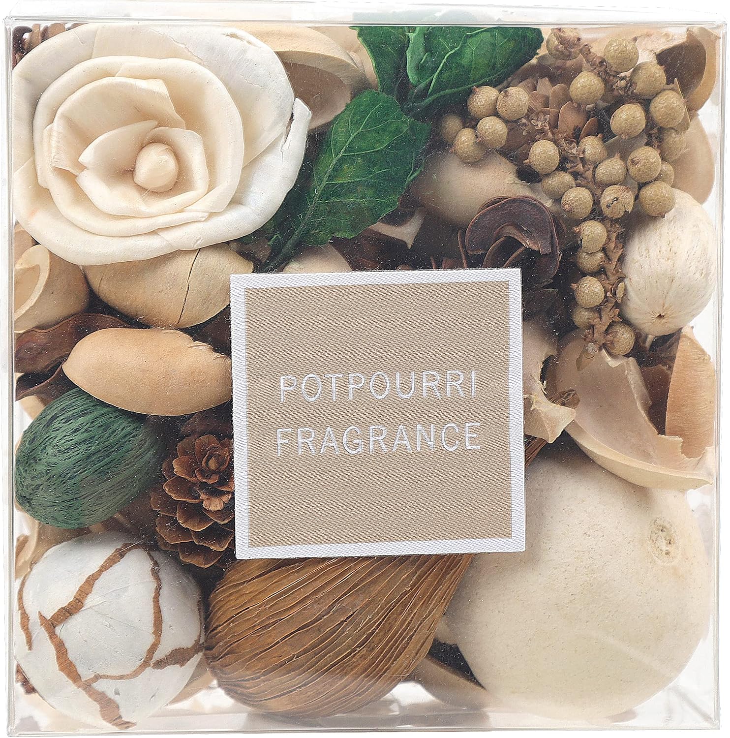 Qingbei Rina Spring Potpourri Dried Flowers,Peach Scented Decorative Potpourri Bowl Filler,Vase Filler,Home Fragrance Smell,Bathroom Decor,14 oz(White)