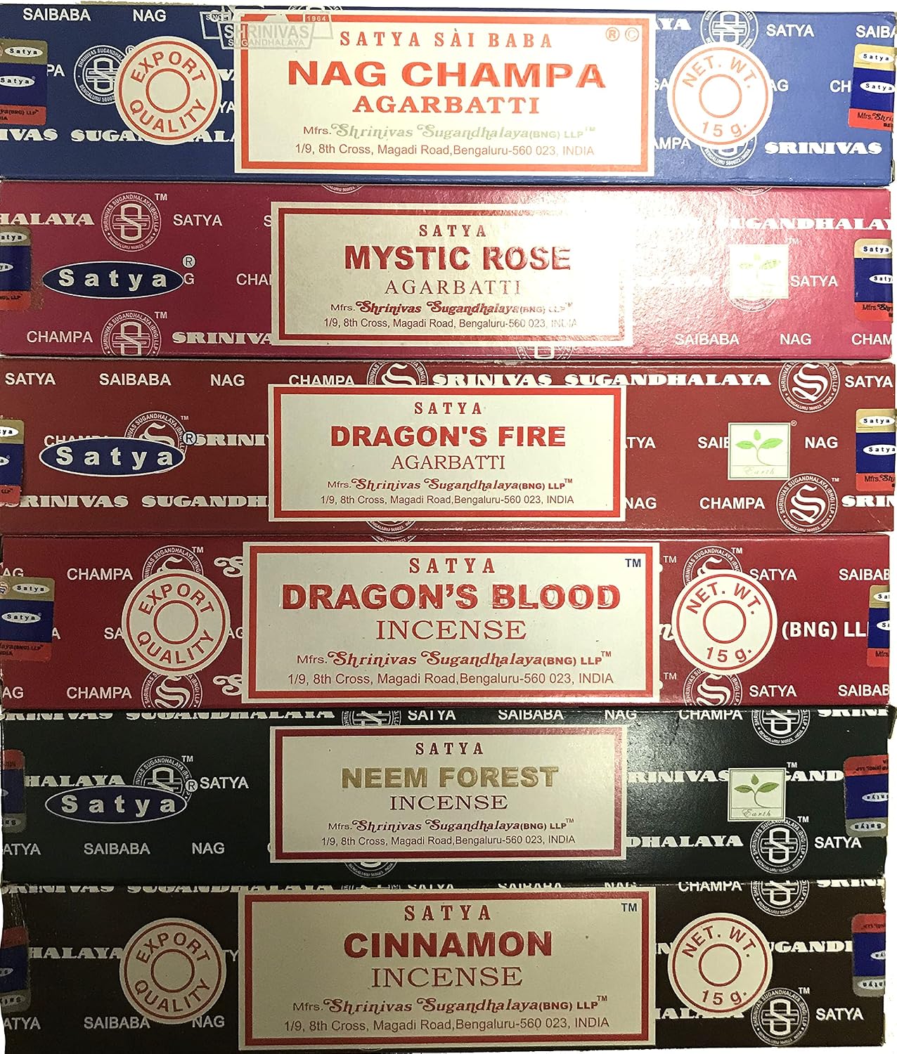 Nag Champa Incense Stick Packs - Assorted Fragrances - Hand Rolled & Non-Toxic - Perfect for Meditation and Relaxation - Home Fragrance Gift Pack - 15g, Set of 6 Aromas (Magical Pack)