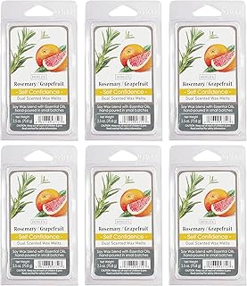 Hosley Set of 6 Rosemary Grapefruit Scented Wax Cubes/Melts - 2.5 oz Each. Hand Poured Wax Infused with Essential Oils. Bulk Buy. Ideal for Weddings, Spa, Reiki, Meditation Settings