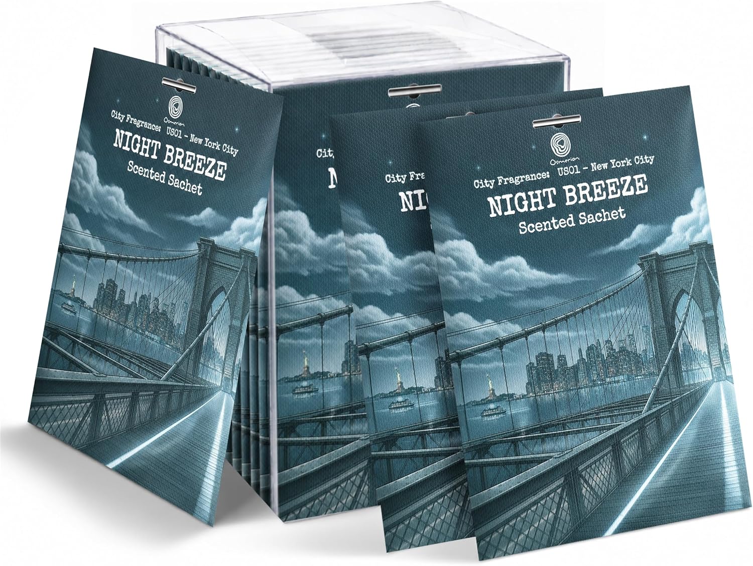 US01-NewYork City Night Breeze Scented Sachets for Drawers, Closets & Cars, 12 Pack