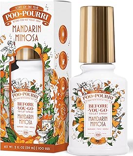 Poo-Pourri Before-You-Go Toilet Spray, Mandarin Mimosa, 2 Fl Oz, Up to 100 Uses, Bathroom Odor Deodorizer with Essential Oils for Home or Work, Travel Essentials, TSA Approved Size