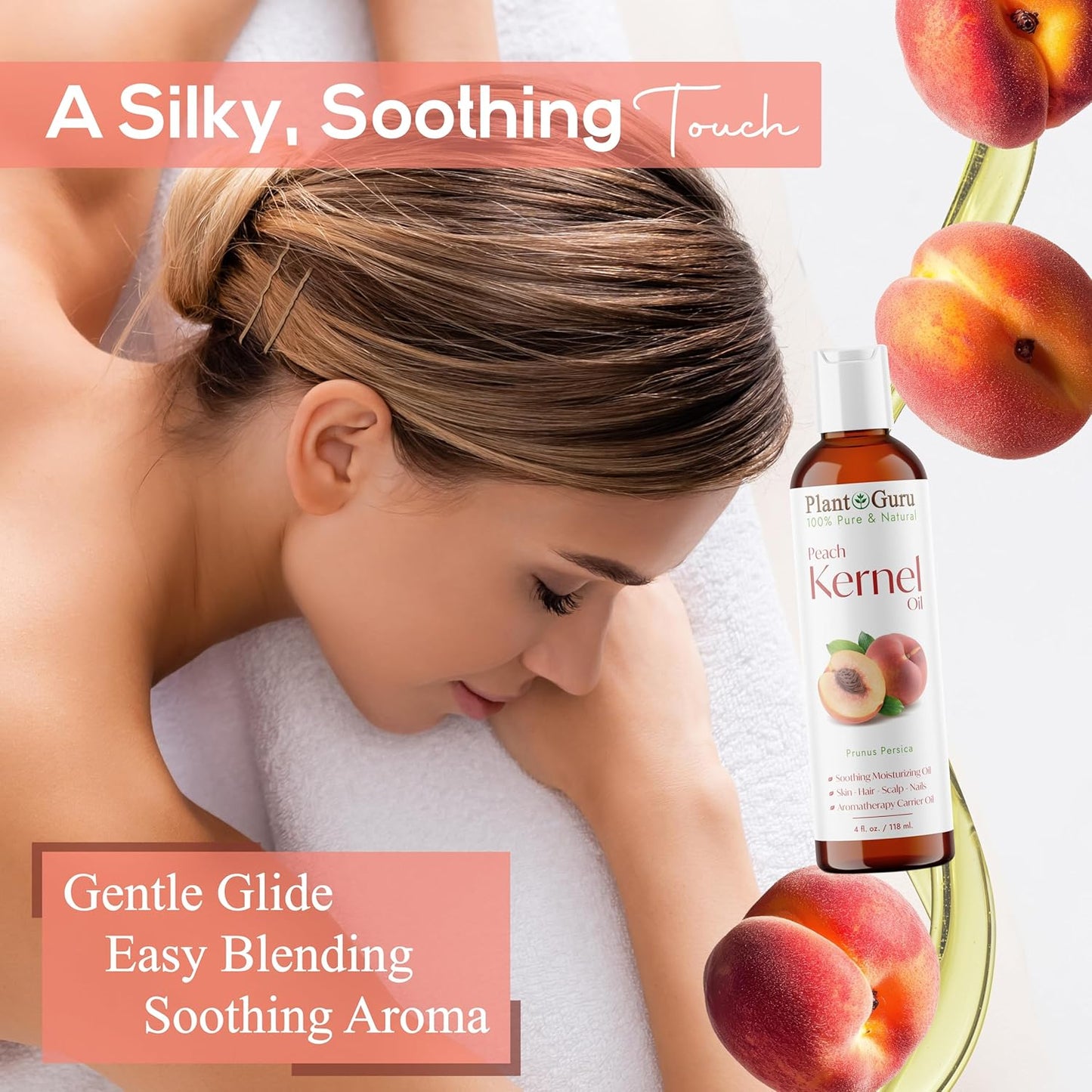 Peach Kernel Oil 4 fl. oz. Cold Pressed 100% Pure & Natural Carrier – Ideal for Skin, Face, Body, and Hair Moisturizer. Great for DIY Creams, Lotions, and Lip Balms.