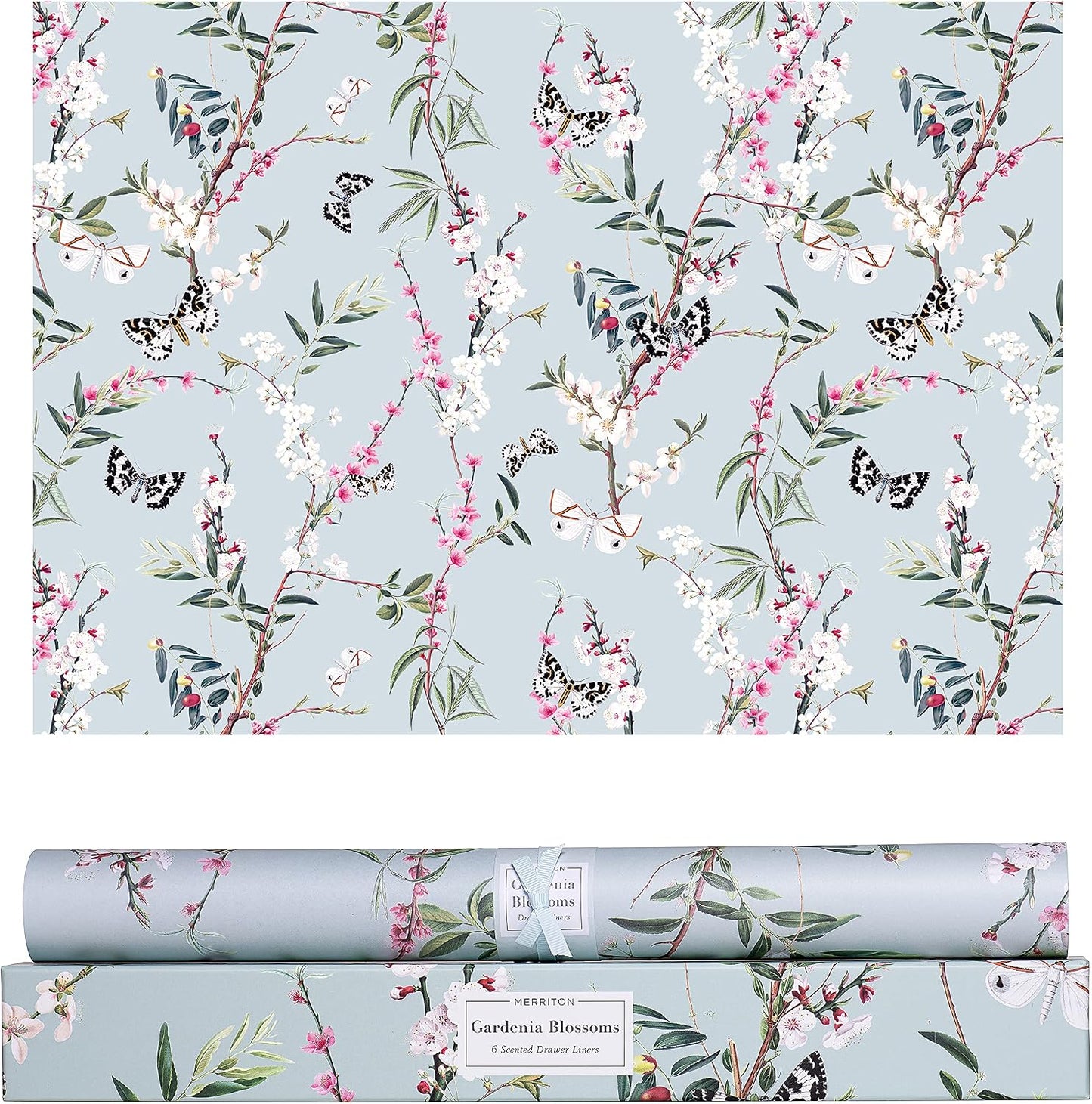 Scented Drawer Liners for Dresser Fragrant Paper Liner for Drawers Cabinet Shelf Linen Closet and Kitchen Scent Liners Non Adhesive (Gardenia Blossoms)