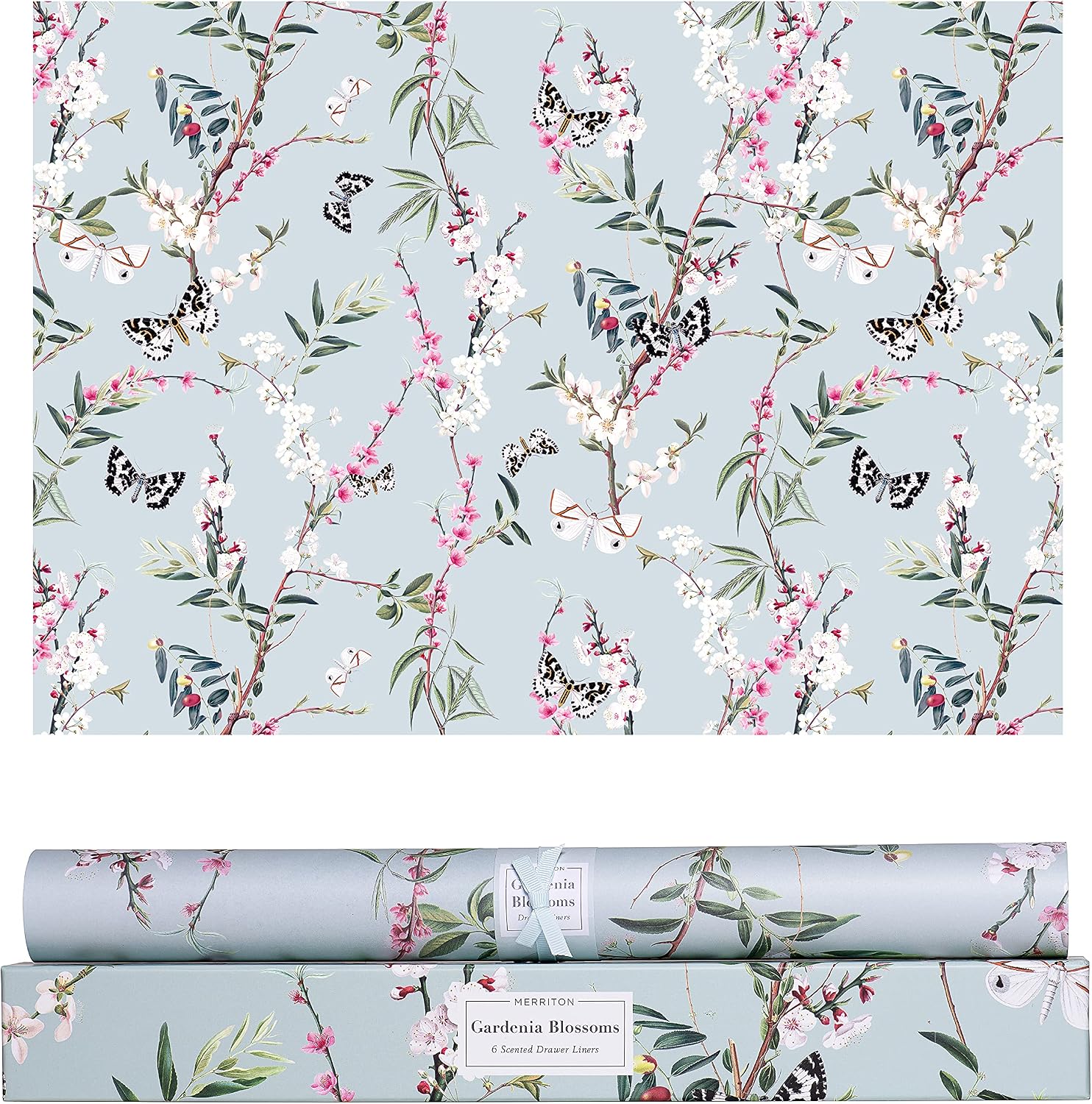 Scented Drawer Liners for Dresser Fragrant Paper Liner for Drawers Cabinet Shelf Linen Closet and Kitchen Scent Liners Non Adhesive (Gardenia Blossoms)